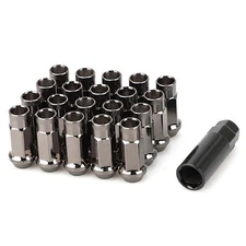 20Pcs M12x1.5mm For Toyota Honda Extended Steel Tuner Open Ended Wheel Lug Nuts