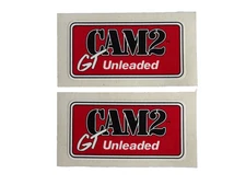 rACING STICKER X2 CAM 2 GT UNLEADED MOTOR OIL RACING FUEL VINTAGE NOS neocurio