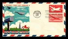 DR JIM STAMPS US COVER AIR MAIL 5C EMBOSSED ENVELOPE FDC COMBO FLUEGEL CACHET