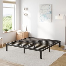 Bed Frame Heavy Duty,12" High Black Metal Platform Bed King 12 Inch