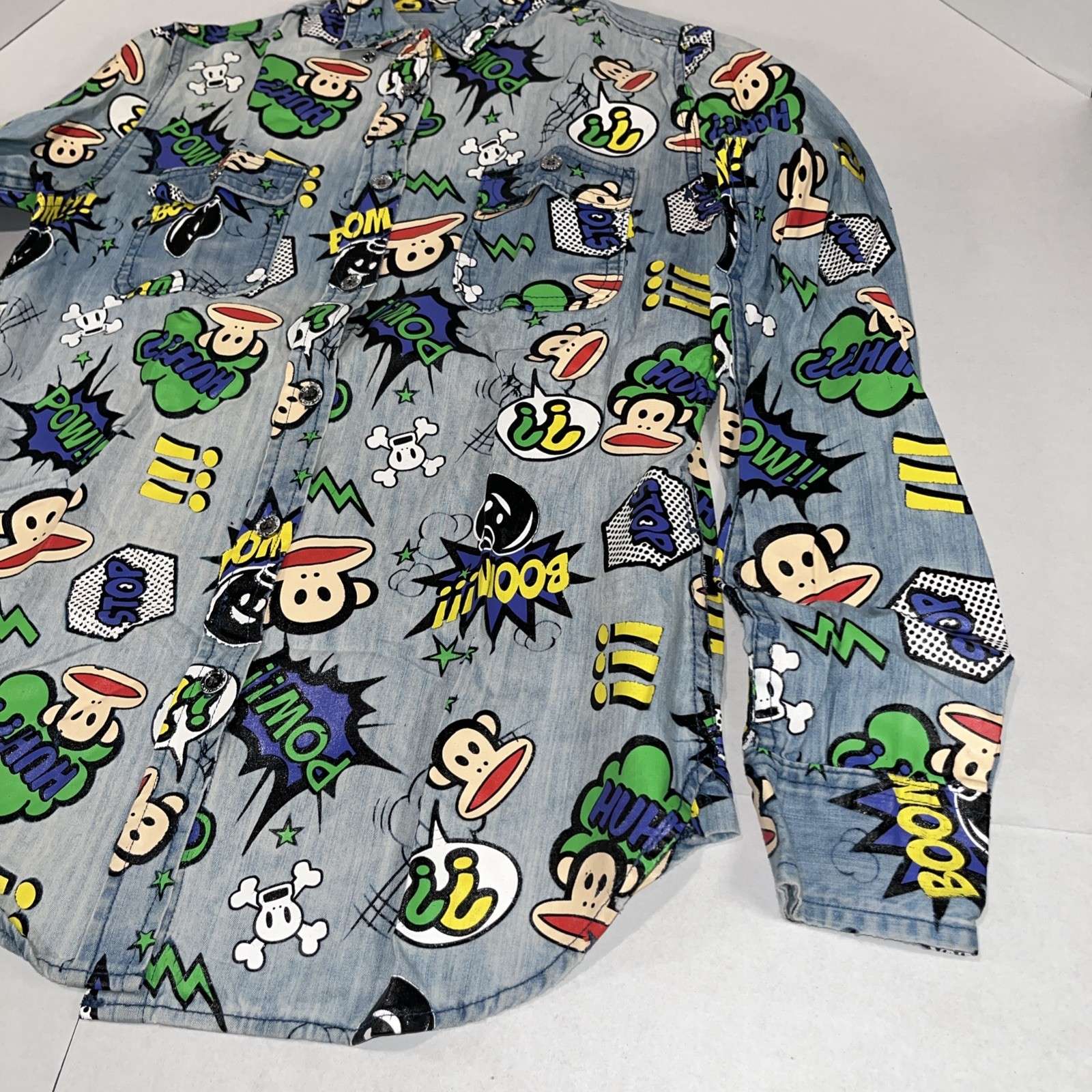 Paul Frank Julius Monkey Comic Print Button Up Sh… - image 2