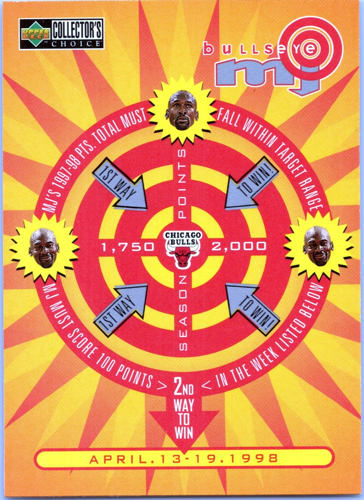 1997-98 Upper Deck Collector's Choice Michael Jordan MJ Bullseye Contest #B23