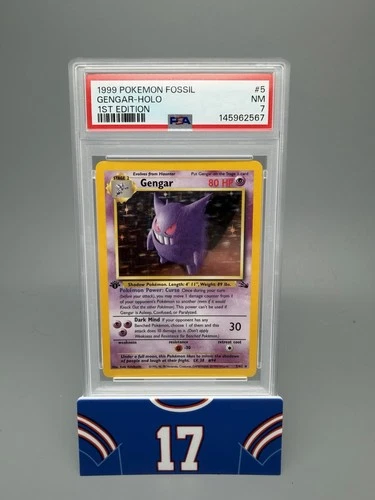 Gengar Holo 1999 Pokemon Fossil 1st Edition English  5/62 PSA 7
