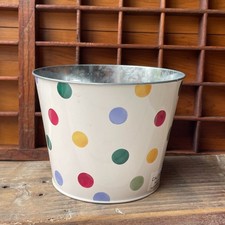 Emma Bridgewater Polka Dot Metal Plant Pot M&S Flower Shop 11cm tall x 14cm wide