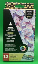 Arteza Watercolor Paint Pastel Colors Half-Pans, 12pc