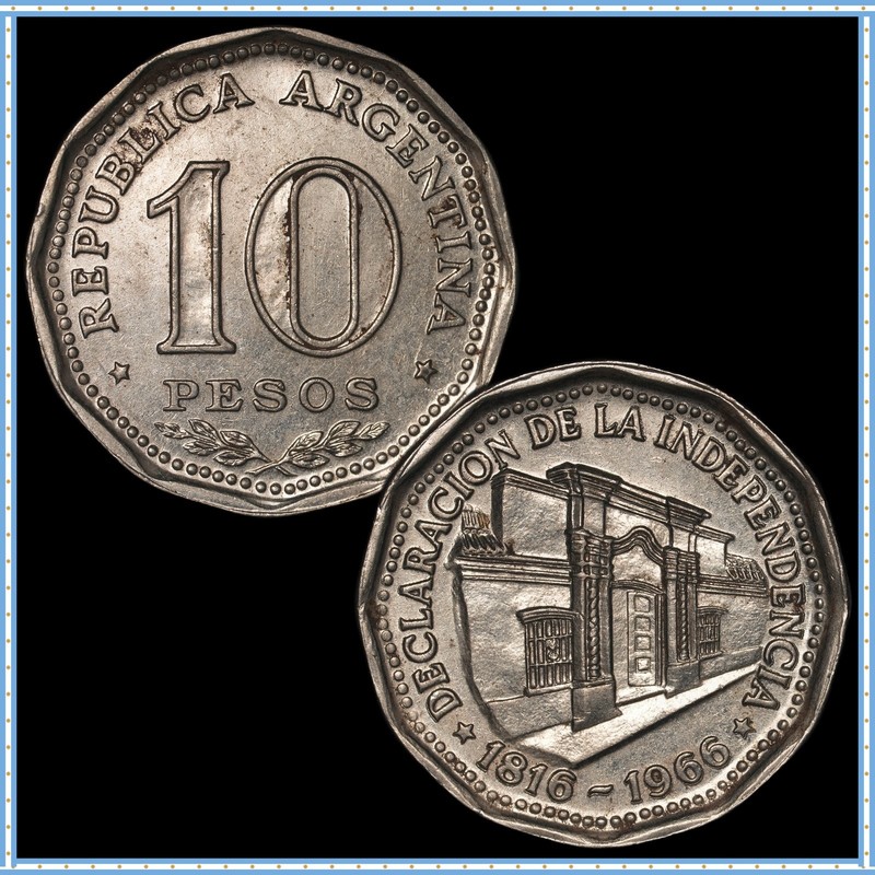 Argentina - 10 Pesos - 1966 - KM#62