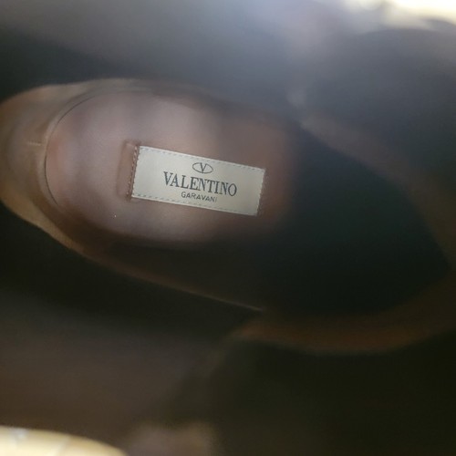 Valentino Garavani Rockstud stivaletti pelle marrone tacco Chelsea 9 39 - Foto 8 di 11