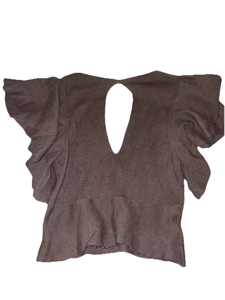 Suéter Free People Fluido Con Manga Corta Fluida Y Recortes Talla Pequeña Foto 3 de 4