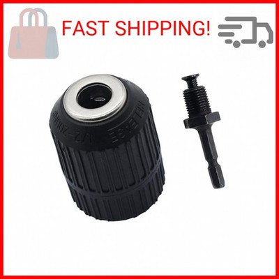 Cionyce 1/2'' Quick Change Keyless Drill Chuck Adapter 2.0-13mm, 1/4-Inch Hex Sha