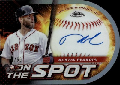 2024 Topps Chrome On the Spot Die-Cut Autographs #OSADP Dustin Pedroia Auto 9/50