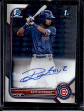 2022 Bowman Luis Verdugo Chrome Auto Autograph 1st Prospect #CPA-LV Cubs
