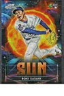 2025 Topps Chrome Cosmic Sun Planetary Refractor Roki Sasaki RC Dodgers SSP