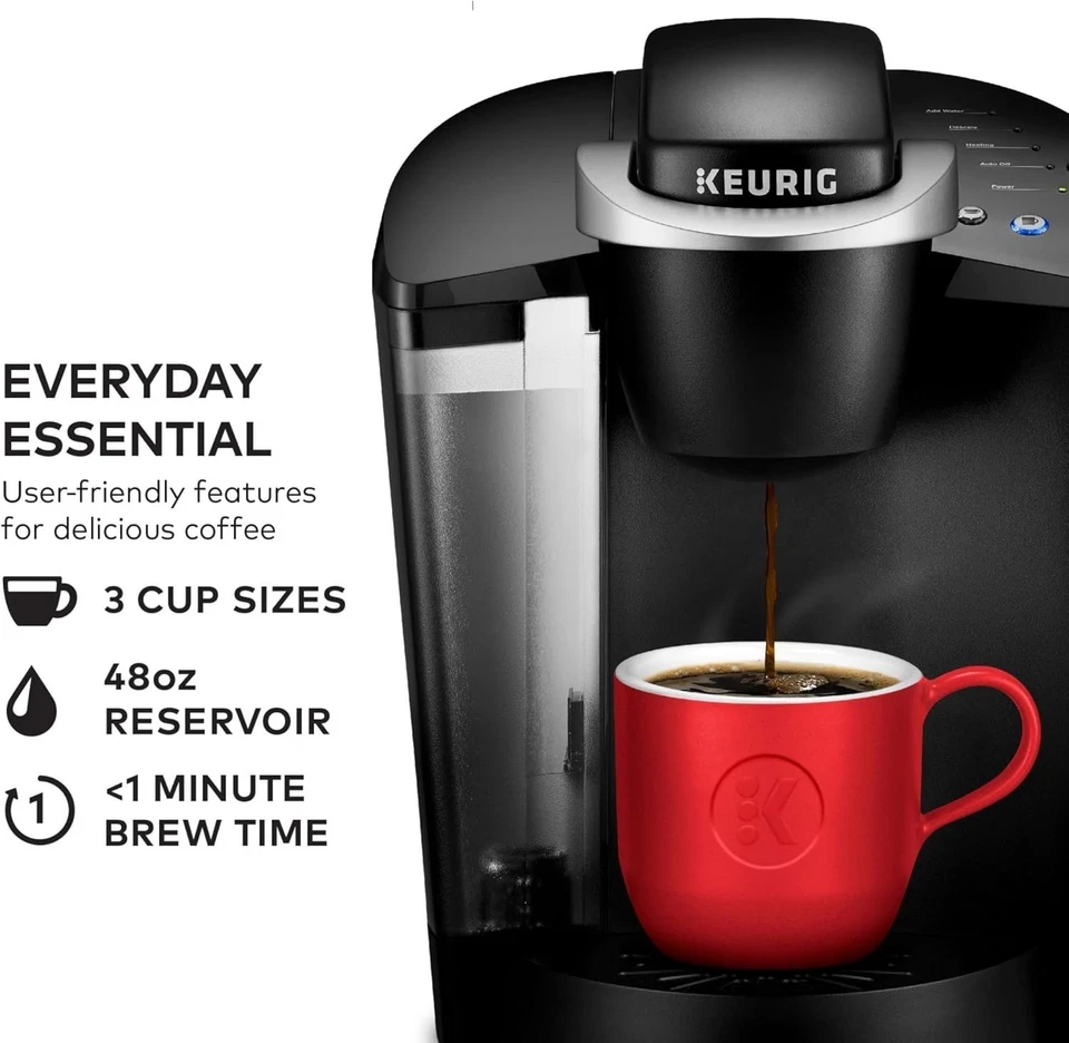 Keurig K-Classic Single Serve K-Cup Pod Coffee Maker, 3 Brew Sizes, 48oz, Black - Image 3 of 4