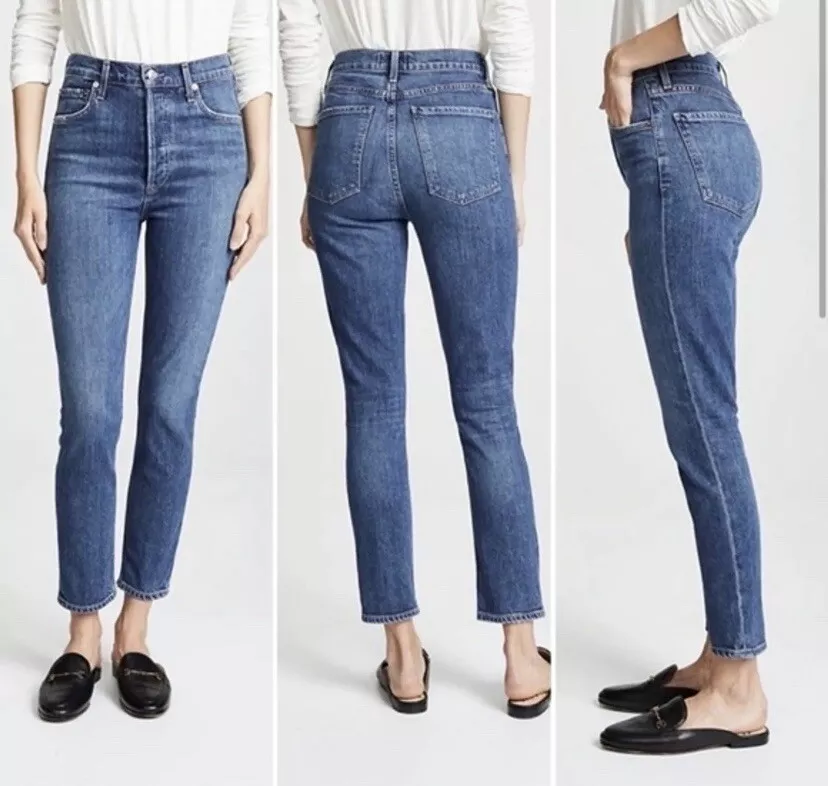 AGOLDE Nico High Rise Slim Fit Jeans in Subdued Button Fly Size 25