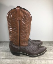 Union Made Cowboy Western Brown Leather Biker Motorcycle Boots 13 Mens Vintage