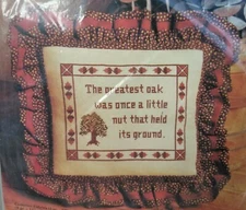 Yours Truly #2419 Greatest Oak Pillow 13" x 14" or Picture Cross Stitch Kit New