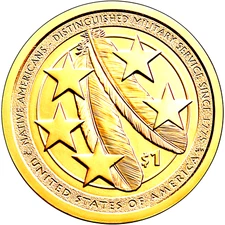 2021 Native American Dollar 24K Gold Plated 