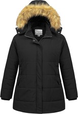 Chrisuno Women's Plus Size Winter Coat Waterproof Long Puffer Jacket Warm Thicke
