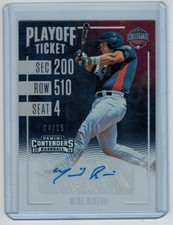 2016 PANINI ELITE EXTRA USA MIKE RIVERA PLAYOFF TICKET AUTO FOIL 04/15 INDIANS