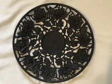 BUDERUS Filigree Black Wrought Iron Wall Plate Roses Floral Flowers 5009