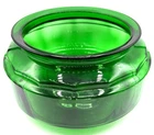 RARE Vtg Green ANCHOR HOCKING Emerald Green Glass Fish Bowl Planter MCM