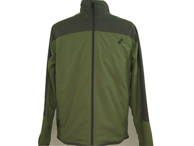 Nike Swoosh Mens Nylon Green Gray Fleece-Lined Coat Full Zip Jacket Medium EUC