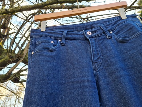 H&M Schlag-Jeans 70er Style Gr.30/34 Denim darkblue Stretch flared - Bild 8 von 10