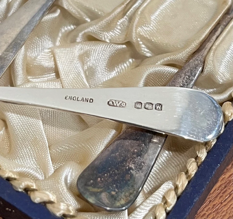 Cucharas para huevos de plata esterlina W&S.SØRENSEN - "Me encanta la libertad" - Dinamarca (Juego de 6) Foto 4 de 4