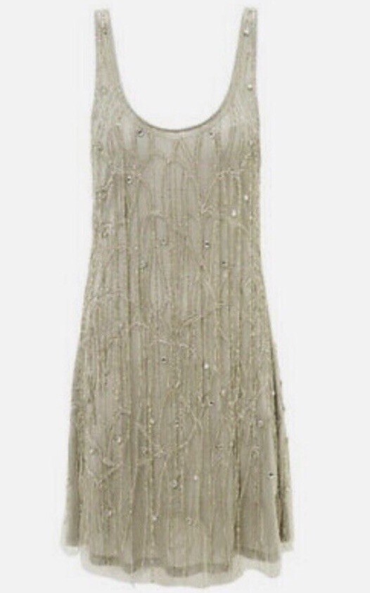 topshop beaded flapper dress 1920s White Beaded Mable Flapper Dress