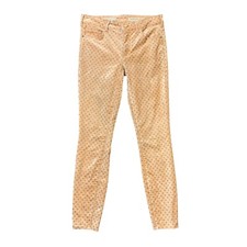 Pilcro And The Letterpress Pants Women 26 Apricot High Rise Skinny Velvet Dots