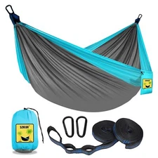 Camping Hammock Double & Single Portable Hammocks with 2 Tree Straps and Atta...