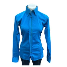 68515TURQ Royal Highness Concealed Zippered Western Show Shirt Turquoise NEW