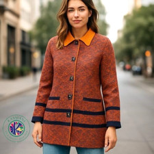 Vintage Jennifer Roberts Wool Blend Cardigan 18W USA Speckled Sweater Jacket