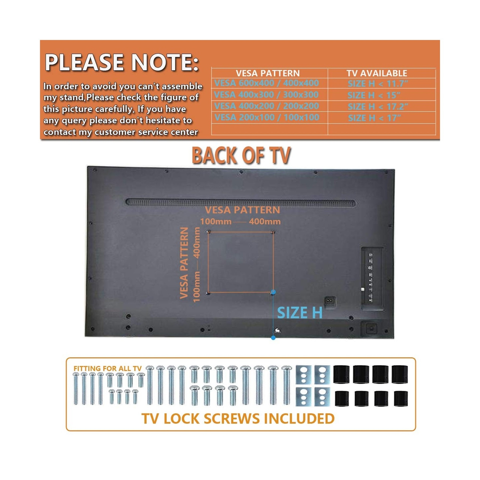 Universal TV Stand/Base Tabletop TV Stand with Wall Mount for 32 to 70 inch 4...
