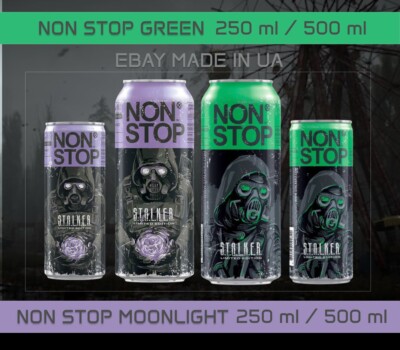 Stalker NON STOP SET  4 Full Cans Energy Drinks Limited Edition S.T.A.L.K.E.R 2