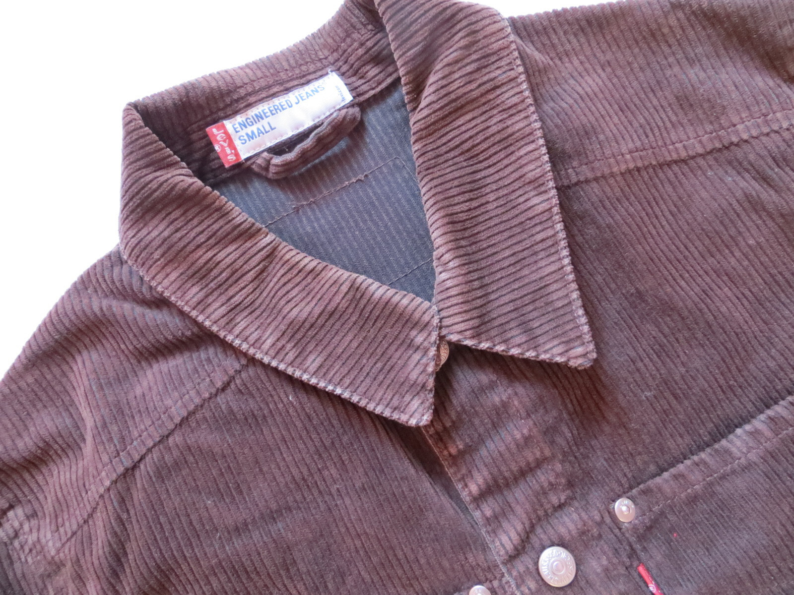 FILA Giacca jeans Levi's Engineered Cord taglia S marrone larga giacca di corda! Serie KULT!