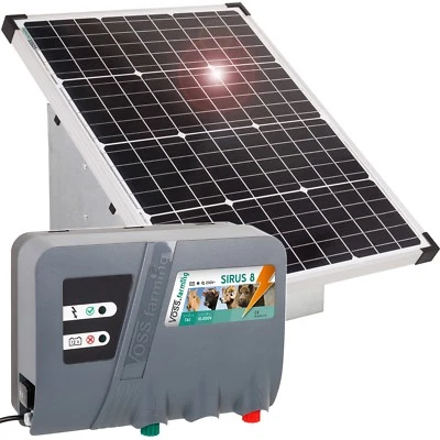 55W Solar Box & 12V Weidezaungerät mit 7,6 Joule Elektrozaun Weidezaun Batterie