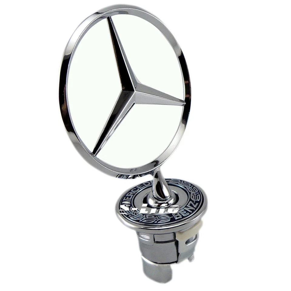 Standing Hood Star Emblem Badge Ornament E350 C300 S560 Fit for Mercedes-Benz Foto 3 de 4