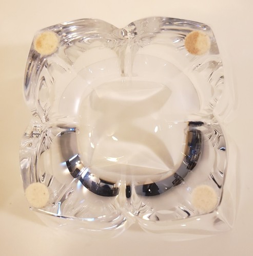 Orrefors Ciotola Loto Cristallo Piatto Caramelle Votivo Portacandele Vetro Trasparente Firmato - Foto 6 di 9