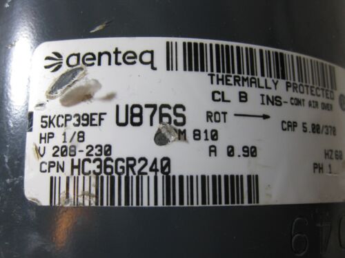 Genteq 5KCP39EFU876S Condenser Motor Carrier HC36GR240 208-230V 1/8HP 1Phase 810 - Picture 2 of 13