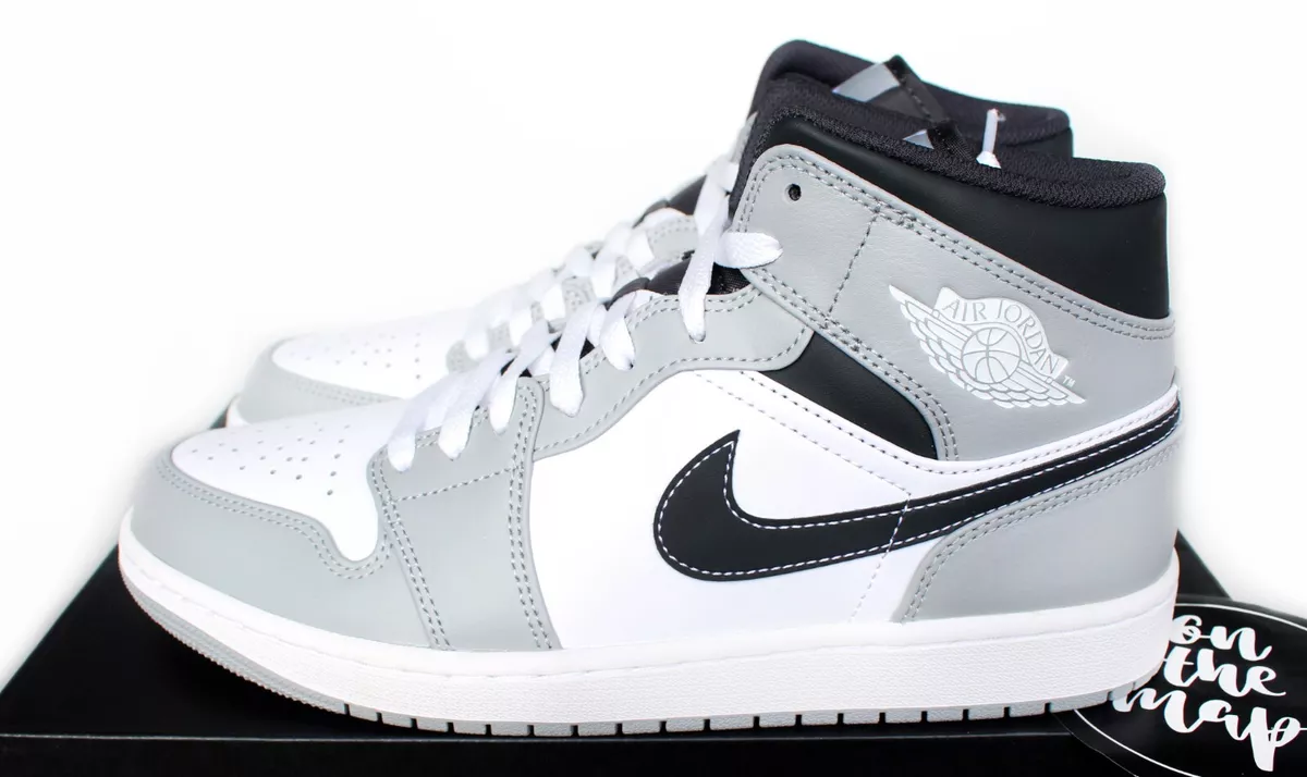 Nike Air Jordan 1 Retro Mid Smoke Grey White Black UK 3 US 3.5 New