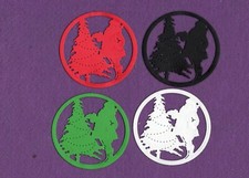 CHRISTMAS SANTA CIRCLE die cuts scrapbook cards