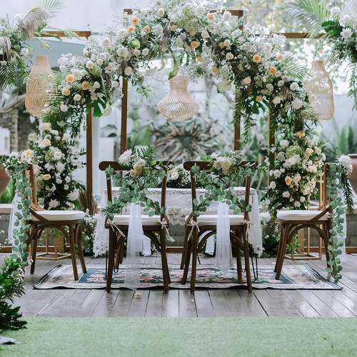 12× Artificial Eucalyptus Leaves Garland Table Greenery Wreath Vine forWedding - Picture 12 of 14