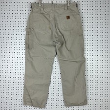 Carhartt Carpenter Pants 34x30 B151 TAN Distressed Faded Work Wear Dungaree Y2K