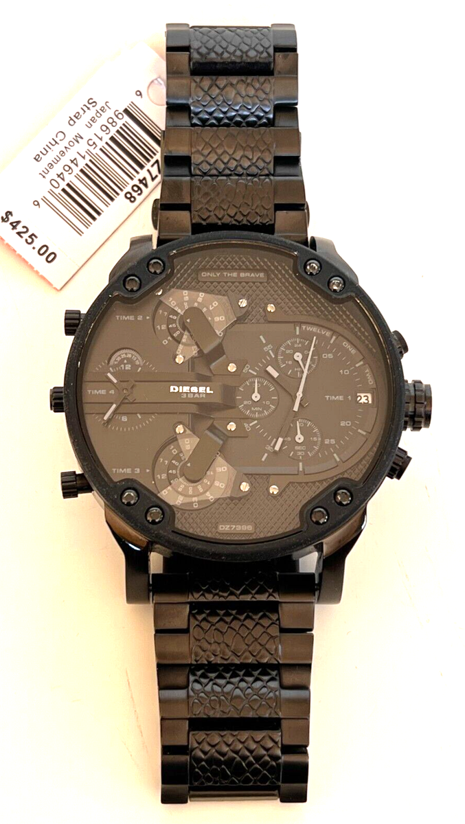 DIESEL DZ7468 Mens Mr. Daddy 2.0 Black Reptile Chronograph Watch