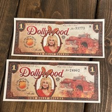 Two DOLLY DOLLARS FROM DOLLYWOOD UNCIRCULATED SERIES DW 2014