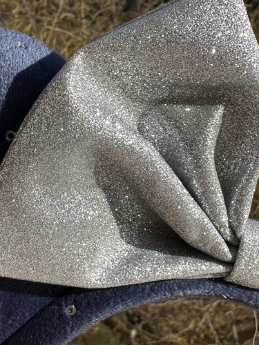 New Tokyo Disney Resort 2025 Denim Blue Velour Ears Headband With Sparkles - Picture 4 of 13