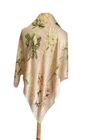 AS13# Mantero Collection VIII Silk Scarf Floral Print Peach Pink Magnolia Italy