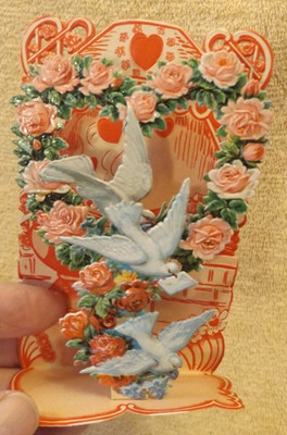 Fancy 3-D VALENTINE in original posted envelope dated 1927 with 2 cent stamp
