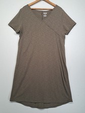 Duluth Womens Below Knee T Shirt Dress Large Brown Taupe